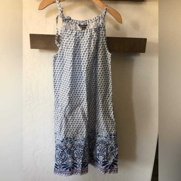 Tommy Bahamas|100% Linen white boho geometric pattern summer dress, like NEW••• - Picture 12 of 12